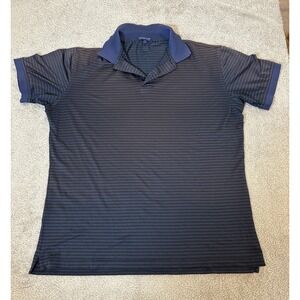 Peter Millar Crown Crafted Summer Comfort Polo Shirt MediumBlue Stripe Golf Flaw
